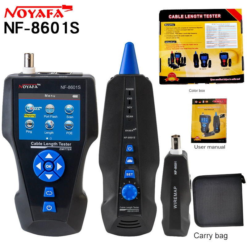 NOYAFA NF8601S английская версия измеритель кабелей Wire Tracker Toner Ethernet LAN
