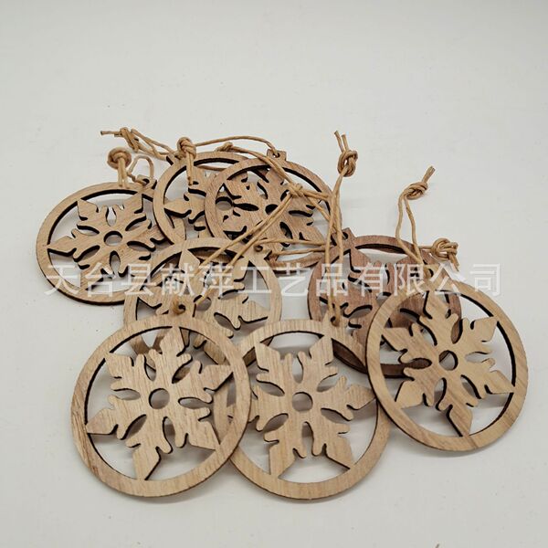 Christmas wooden carved pendant