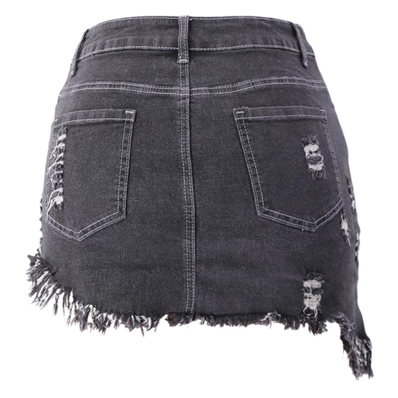 Falda Corta Irregular de Mezclilla Deslavada para Mujer, Estilo Europeo y Americano, en Cuatro Colores, Disponible en Amazon en Primavera de 2025