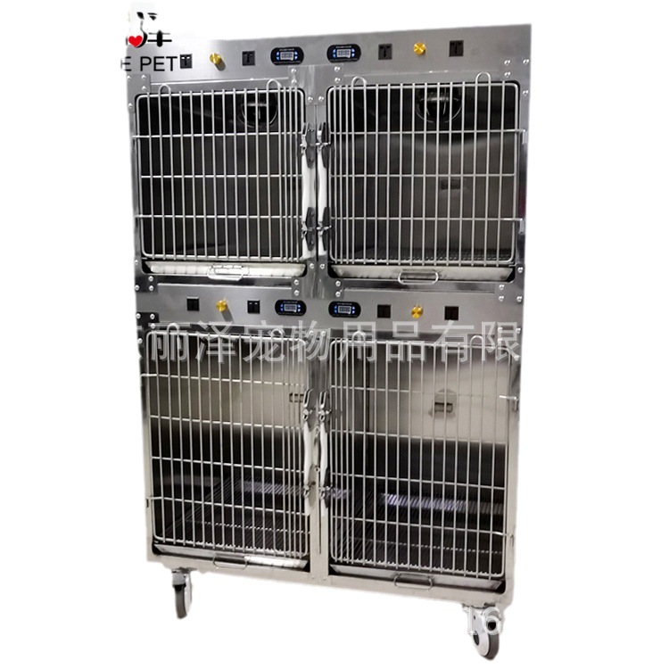 Nueva jaula de cabina de oxígeno de fuente de alimentación de luz cálida de Lize (con versión de control de temperatura) pantalla de temperatura y humedad de jaula infrarroja para perros hospitalizados