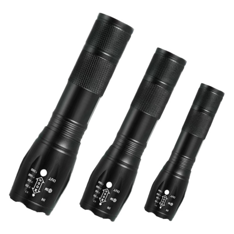Transfronteriza T6 luz fuerte aleación de aluminio multifunción zoom telescópico recargable LED al aire libre iluminación del hogar linterna en stock