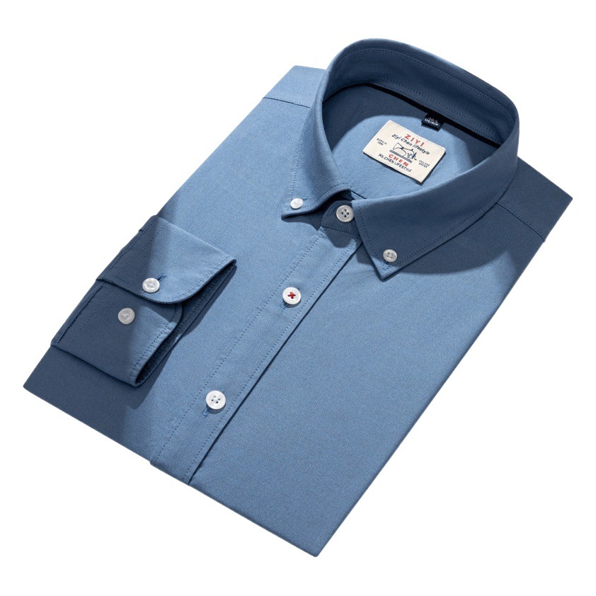 Enzima lavado algodón Oxford camisa hombres de manga larga de algodón de negocios casual Camisa japonesa abrigo de los hombres