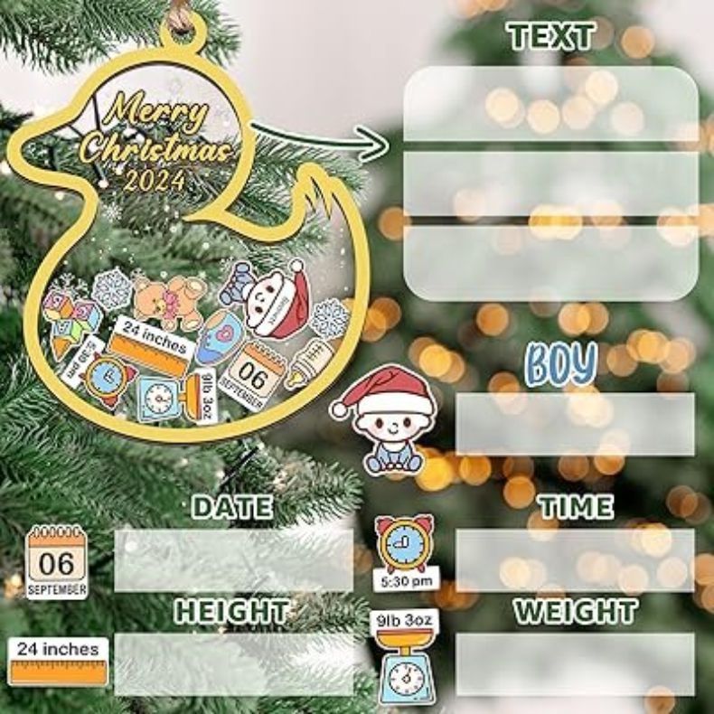 跨境新款宝宝第一次圣诞装饰摆件创意个性4D摇晃挂件diy圣诞节|undefined
