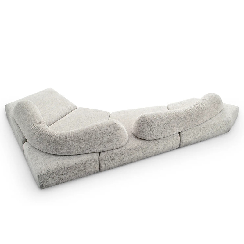 意式极简布艺岩石沙发设计师款大户型客厅模块组合雪尼尔异形沙发