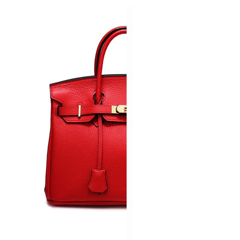 European and American New Style Genuine Leather Women's Handbag, First-Layer Cowhide, Fashionable Pebbled Platinum Bag, Ladies' Handbag, Shoulder Bag