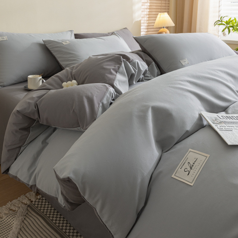 Nueva cubierta de edredón de algodón lavado con agua de una sola pieza de invierno y otoño de algodón puro para una sola persona 150x200 edredón de cuatro piezas