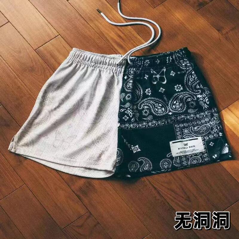 American Basketball Shorts Oil Painting Casual Mesh Shorts Men's and Women's Summer Basketball Training But Knee Quarter Pants