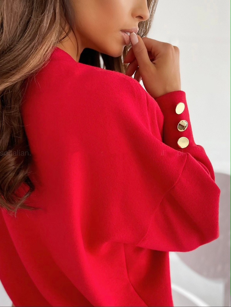 Women's Sweater V Neck Casual Long Sleeve Button Cuff Top_voghion.com