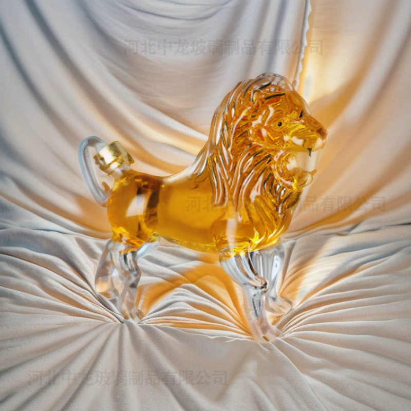 Серия зодиакальных львов ремесла винная бутылка стеклянная бутылка игристого вина с высоким содержанием боросиликатного женьшеня