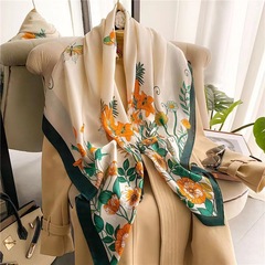 新商品110 × 110のスカーフの花の香りは蝶のサテンのプリントのシルクのスカーフの麗錦の鍛錬のシミュレーションのシルクのスカーフの東南アジアを引きます。