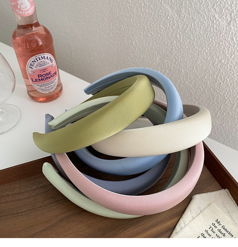 Korean summer fresh blue-green high headband hair accessory butterscotch color wide-brimmed hairband internet celebrity hairpin