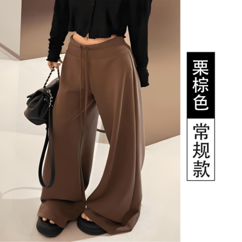 孕妇裤子2025新款长裤阔腿裤慵懒风早秋拼接纯色休闲裤时髦春秋季|undefined