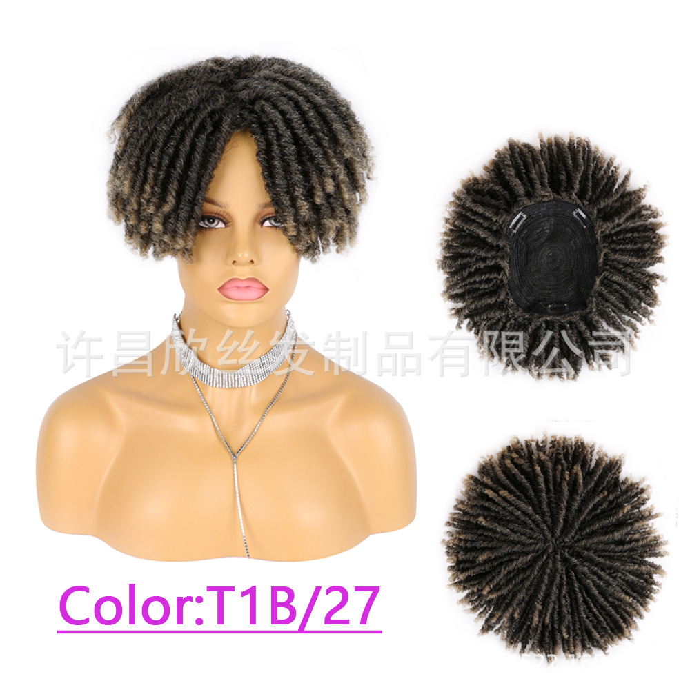 Peluca de fibra química transfronteriza europea y americana Dreadlocks pelucas peluquín hueco rollo de fibra química trenza sucia Peluca de pelo