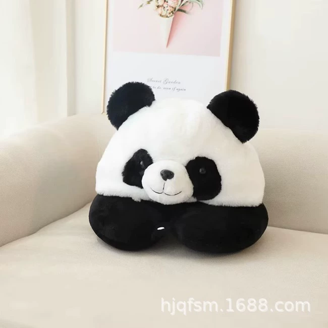 Картонная самолета для путешествий для сна с капюшоном, подушка для шеи, панда, с защитой шеи