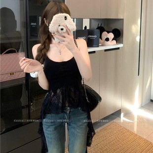 Lace Lace Sling Beautiful Back Women's Slim-fit Slimming Top Stacked Artifact with Chest Pad Sexy Temperament Personalized Interior