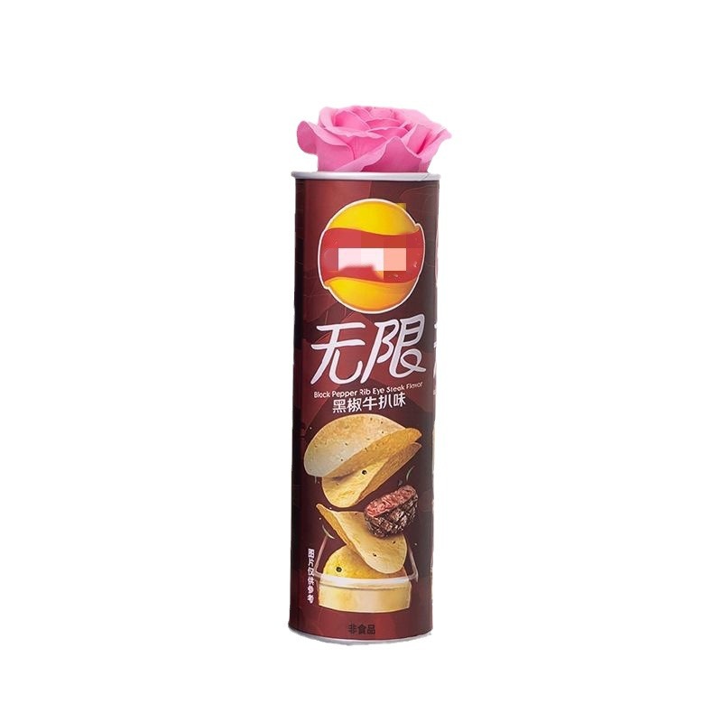 Barriles de papas fritas de rosas, fabricantes de latas de papel para alimentos, latas de papas fritas, nueces, galletas de frutas secas, latas de papel, latas de papel de embalaje