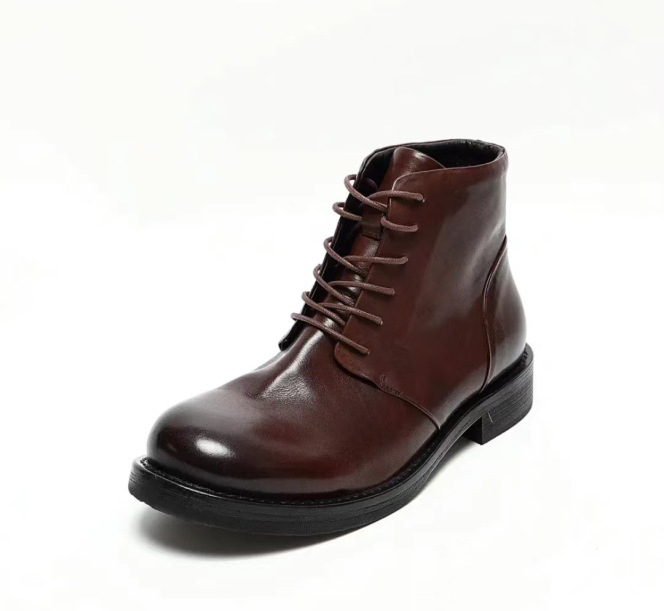 Autunno e inverno nuovi stivali da uomo scarpe derby suola in pelle moda scarpe da uomo stivaletti allacciati tendenza tutto_voghion.com
