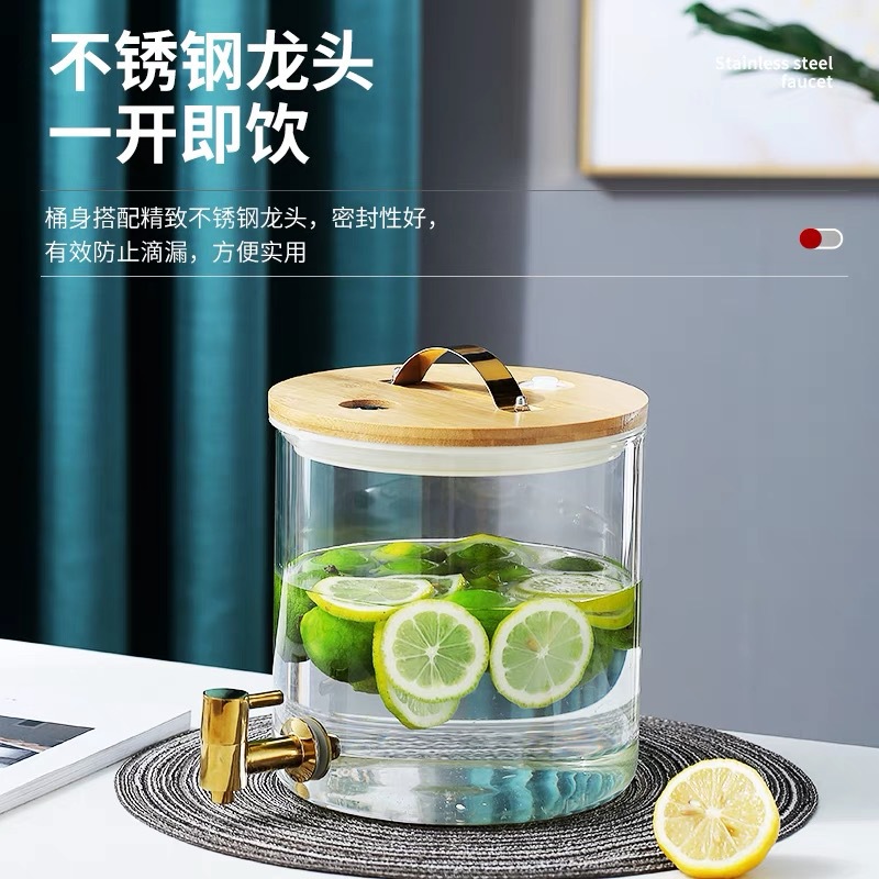 [Fabrica personalizada] barril de jugo de limón comercial con barril de enzima de sellado de gran capacidad con barril de vino de vidrio image 3