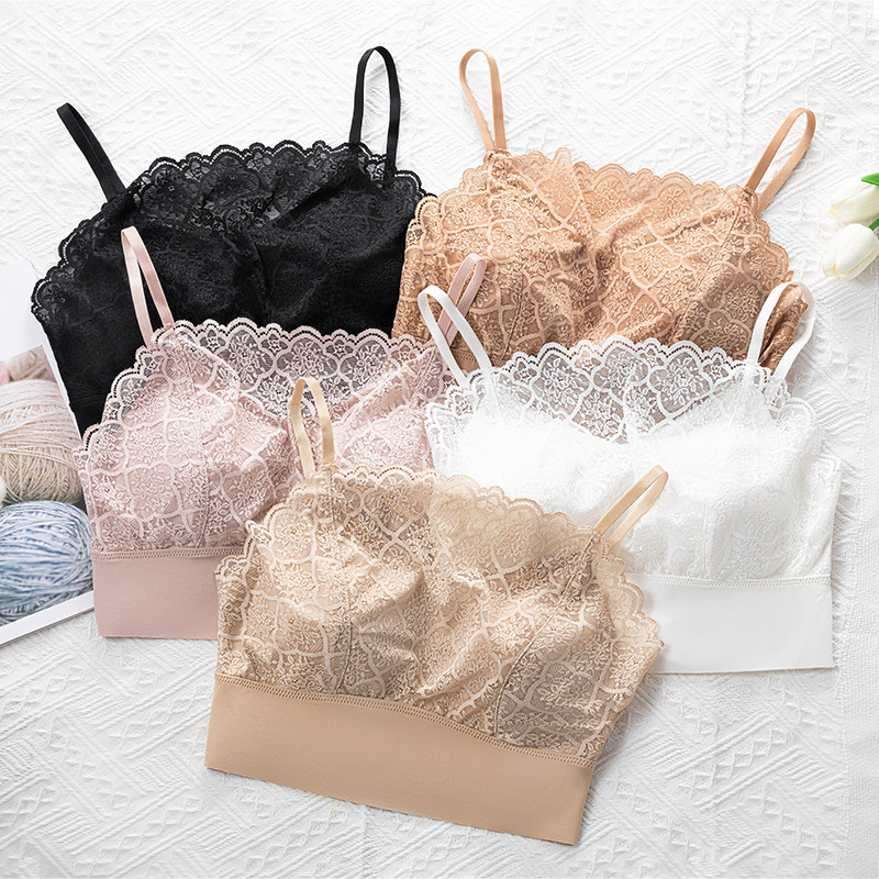 Women's vest tube top with chest pad 2022 summer new sexy suspenders beautiful back underwear lace wholesale inner wrap chest