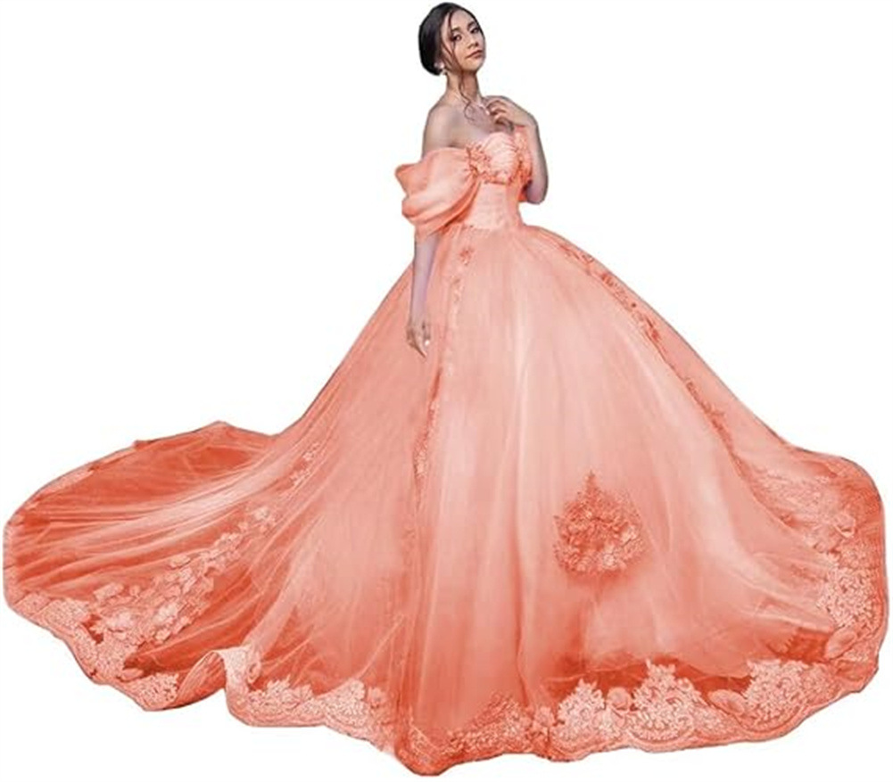 Aliexpress Amazon encaje calcomanía hombro abierto vestido de adulto vestido de baile vestido vestido de princesa vestido de mujer