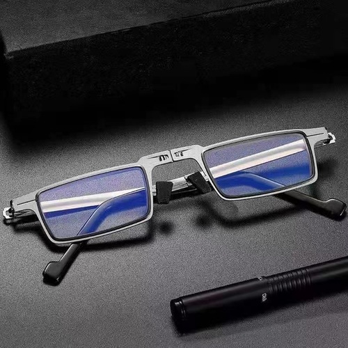 Blue Light Blocking Foldable Reading Glasses for Men, Ultra-Lightweight, No Screws, High Definition Anti-Fatigue Reading Glasses, Portable Eyeglasses