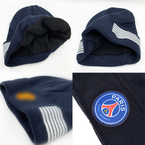 Football team logo plush cold hat Barça Real Madrid Paris Chelsea Juventus AC fans winter warm knitted hat