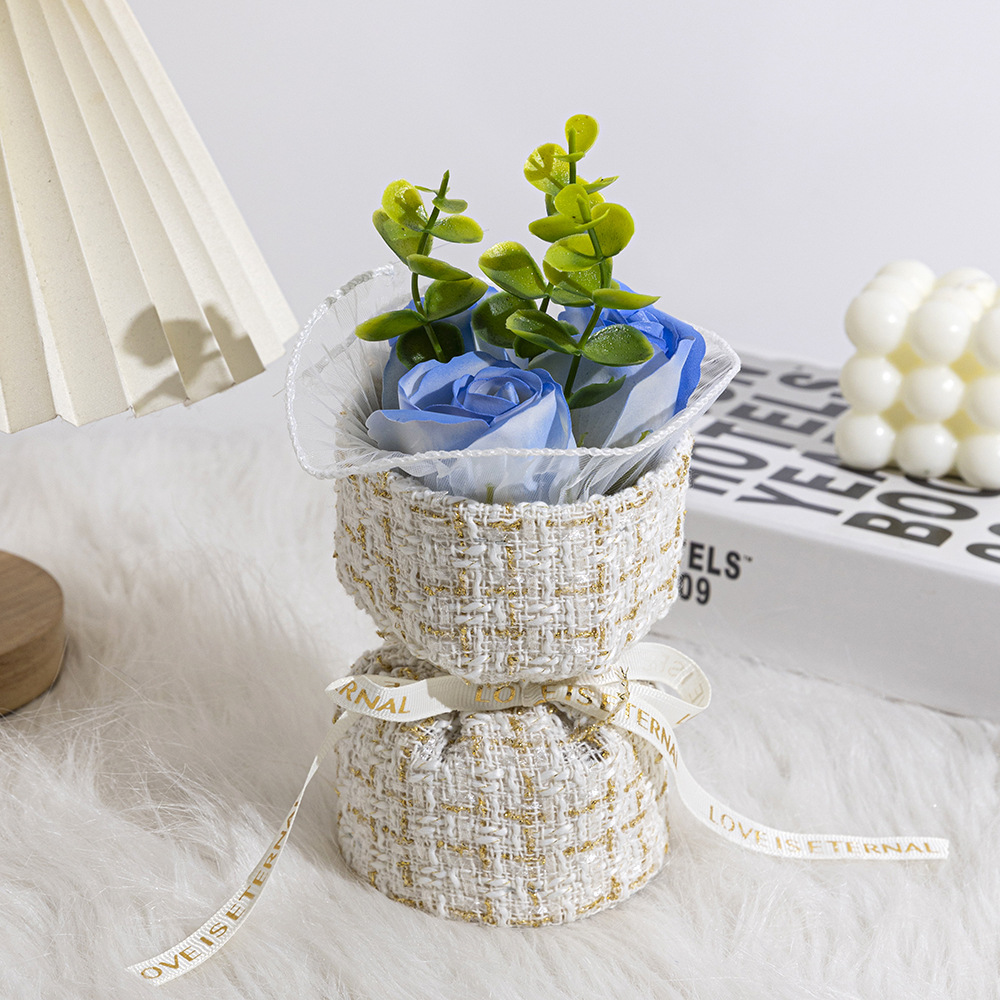 520 Día de San Valentín mini estilo francés fragancia rosa ramos de jabón regalo de cumpleaños regalo de mano