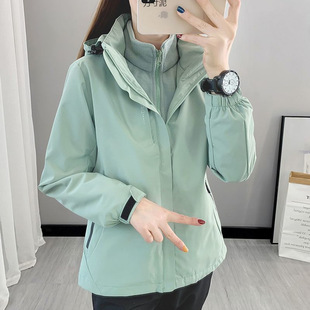 Jacket Women's Autumn Outer Wear 2025 New Hot Style Internet Celebrity Three-In-One Detachable Two-Piece Set Wholesale