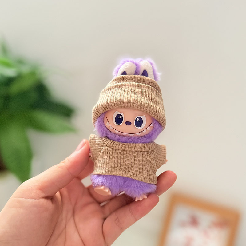 迷你版4.0LABUBU搪胶脸毛绒盲盒玩偶衣服圣诞套装小鼻嘎心底密码|undefined