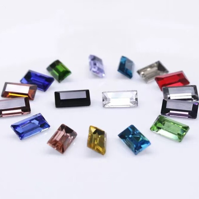 Rectangular Crystal DIY Nail Art Diamond Clothing Jewelry Bracelet Accessories Pointed Bottom Rectangular Strip Right Angle Acrylic Diamond