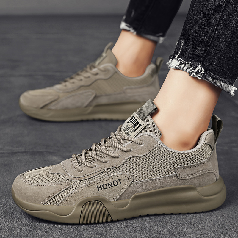 Men's Fashion Retro Low-top Lace-up sneaker Spring and Summer Breathable Casual Mesh Shoes Outdoor Lightweight Running Shoes