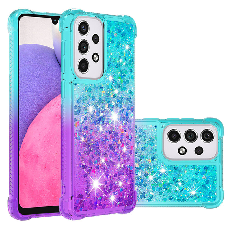 Four-corner drop-resistant gradient glitter quicksand for Samsung S20Ultra mobile phone case A50/A30S protective case cross-border
