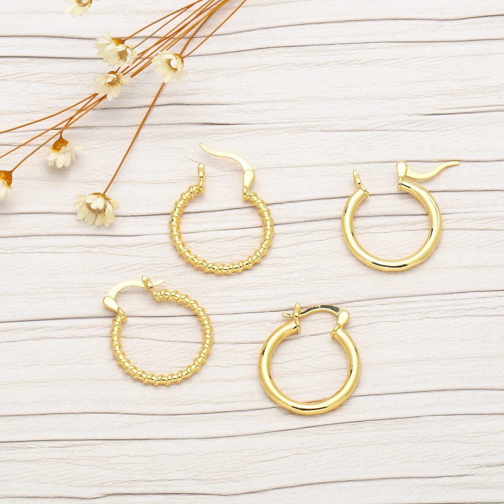 Simple Style Solid Color Copper Hoop Earrings Copper Earrings