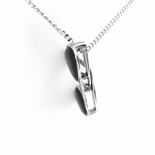 Creative Hip-Hop Necklace Pendant Accessory Titanium Steel Rap Sunglasses Street Versatile Design Korean Japanese Men Women Sweater Chain Trend