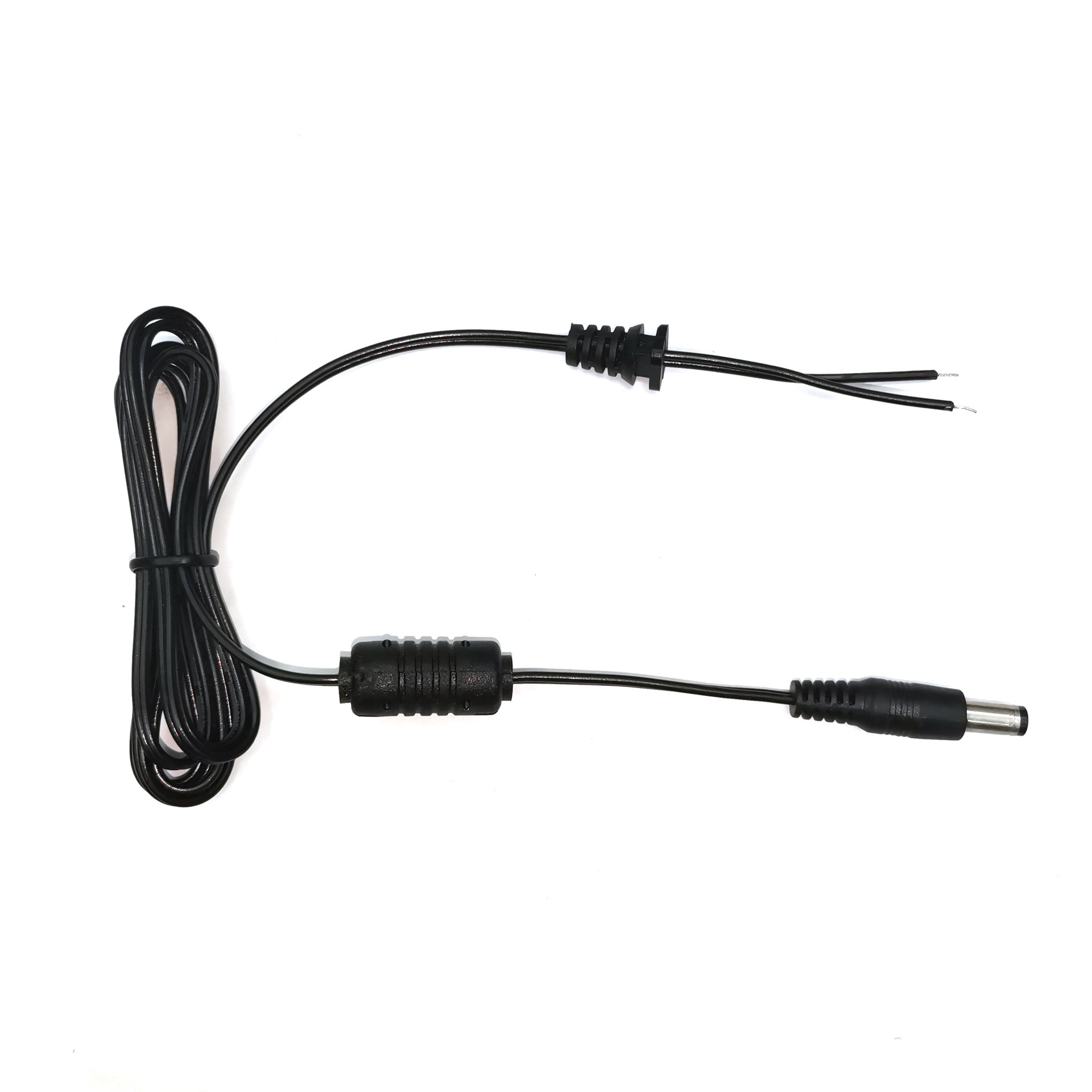 DC电源连接线带磁环抗干扰5521公头dc连接线 带SR尾卡5.5*2.1直头