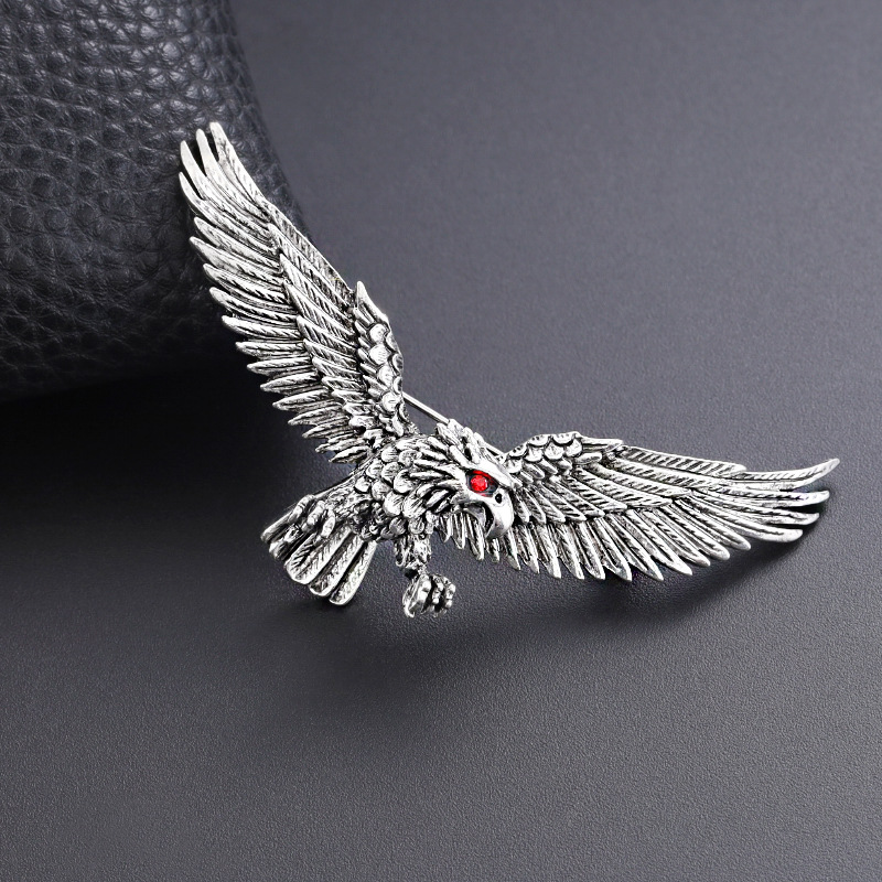 Dreidimensionale Adlerbrosche, Herrenbekleidungsaccessoires, lichtundurchlässige, feste Nadel, hochwertige Korsage_voghion.com