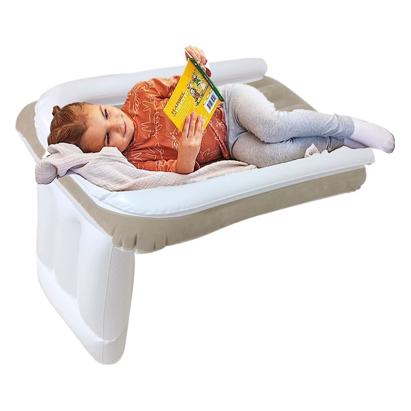 Утолщенный надувной матрас для детей с флокированием, высокоскоростной, для использования в автомобиле, складной, с защитой от падений