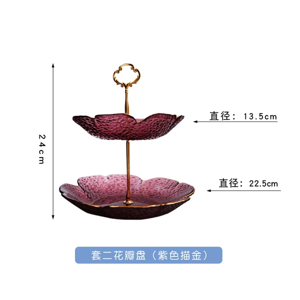 Set of two petal plates - purple