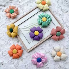 Korean Fabric Square Five-Petaled Flower Children's Hair Accessories Hair Ring Pin Accessory Shopping Bag Packaging Decorative Supplementary Materials Wholesale