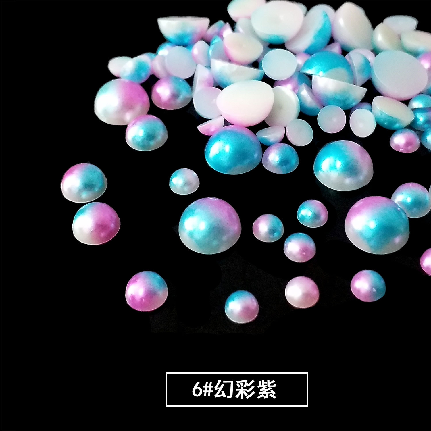 ABS perla de imitación de fondo plano semicírculo Perla media superficie de color perlas sueltas accesorios de ropa parche hecho a mano accesorios de la joyería de bricolaje