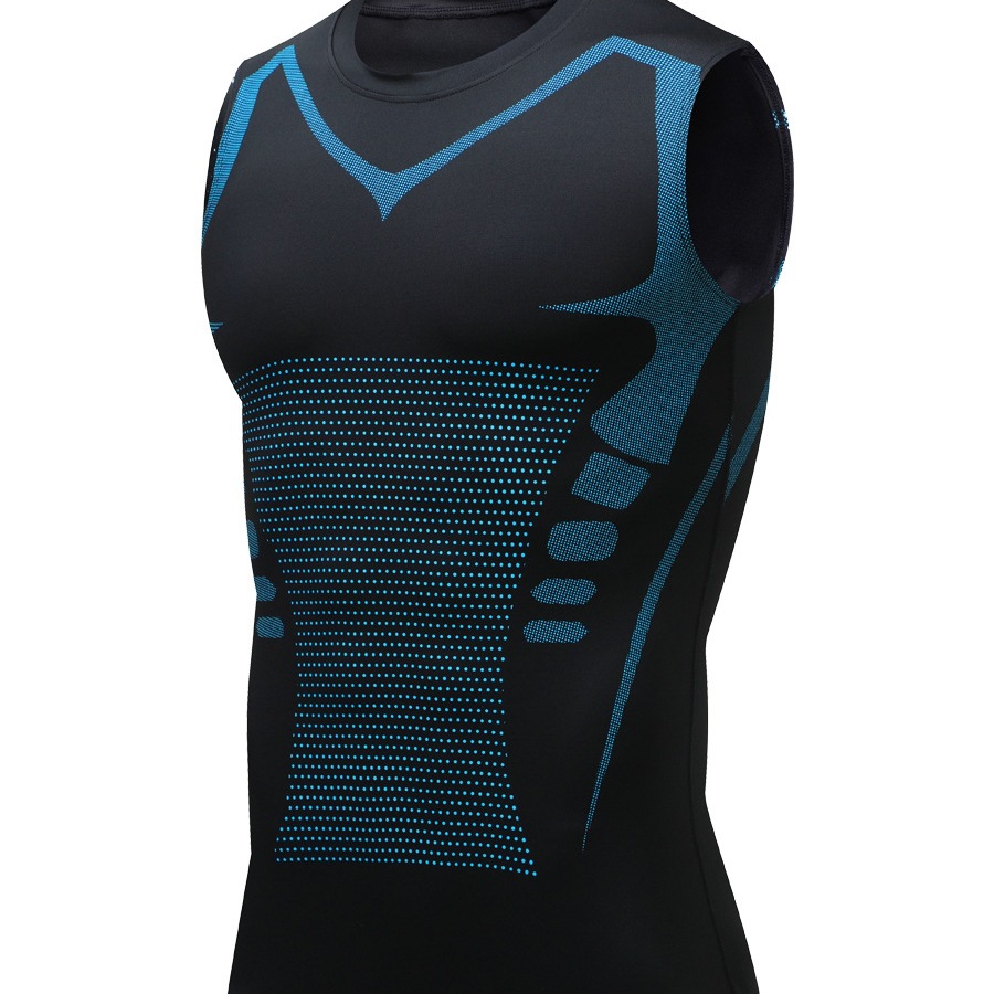 PRO chaleco deportivo para hombre de secado rápido, medias de alto elástico, fitness, baloncesto de manga larga, entrenamiento de carrera, camiseta de manga corta, base
