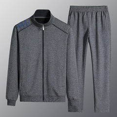 Middle-aged and elderly sports suits for men and women, spring and autumn jackets, red sweatshirts, middle-aged casual autumn and winter velvet sportswear