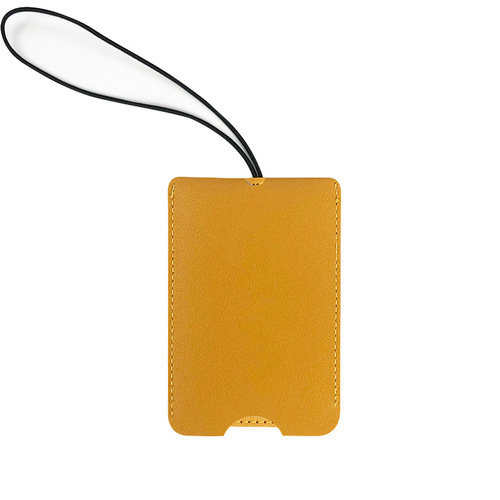 Double-layer PU leather multi-color hidden pull-out suitcase tag with printed paper card, wholesale