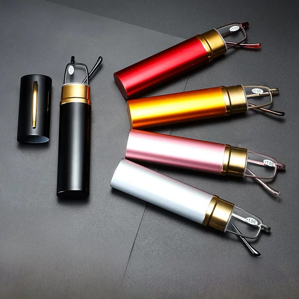 Genuine goods fashion reading glasses men's and Women's Mini Portable small pen holder HD fashion ultra-light presbyopic glasses for the elderly