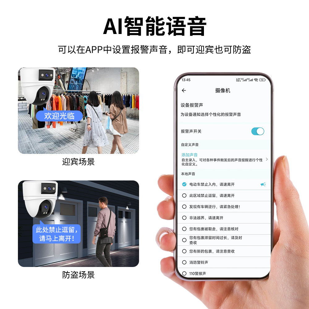 Cámara de vigilancia binocular transfronteriza inalámbrica WIFI 360 monitor comercial de alta definición para el hogar