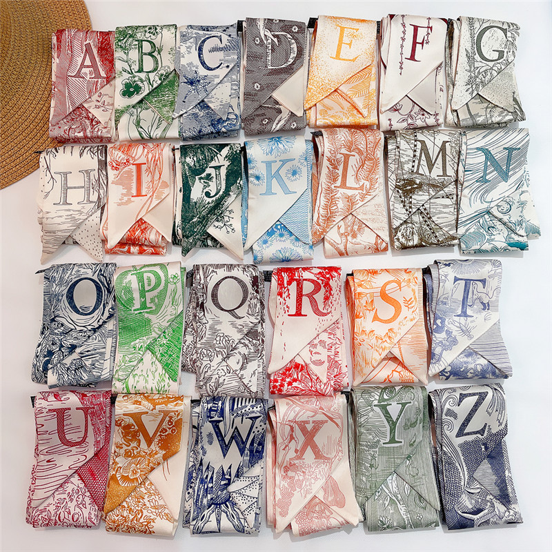 New Tarot Brand Silk Scarf 26 Letters Graffiti Hand-painted Printing Scarf display picture 1