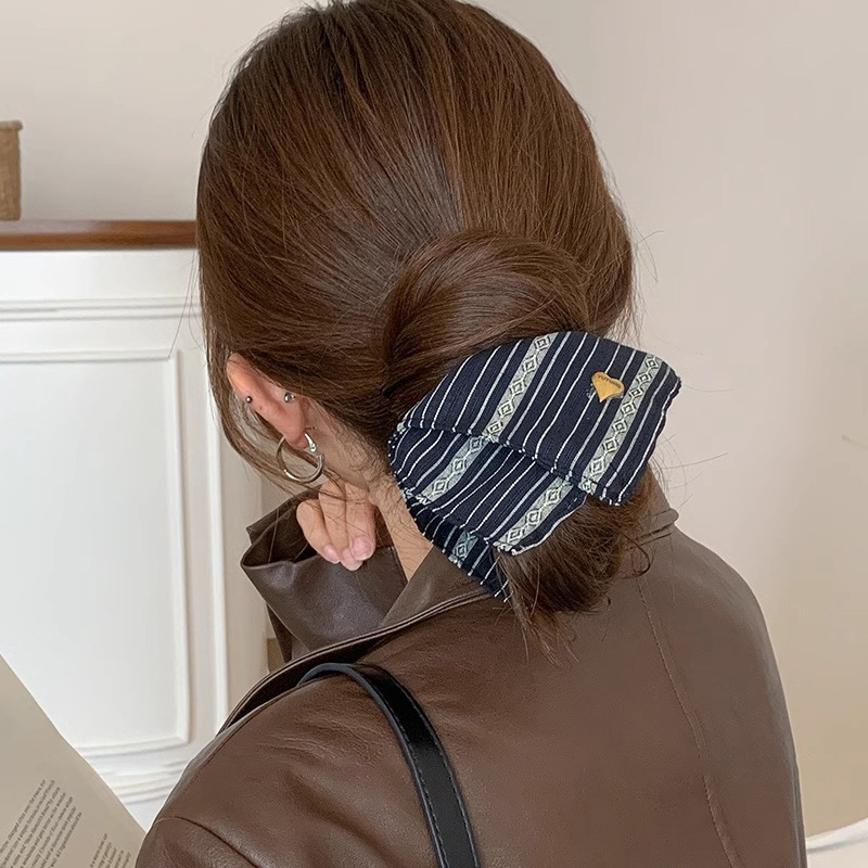 Sen serie retrógrado rayas cuadradas anillo de cabello cuadrado toallas cuerdas de cabello feminino nuevo atado cuerdas de cabello correa sensación de alto nivel