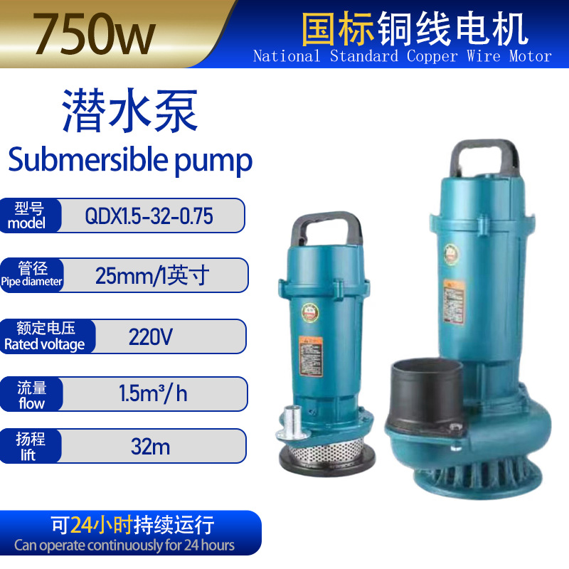 Bomba sumergible doméstica 220V bomba de alta elevación bomba agrícola bomba de lixiviación pequeña bomba sumergible