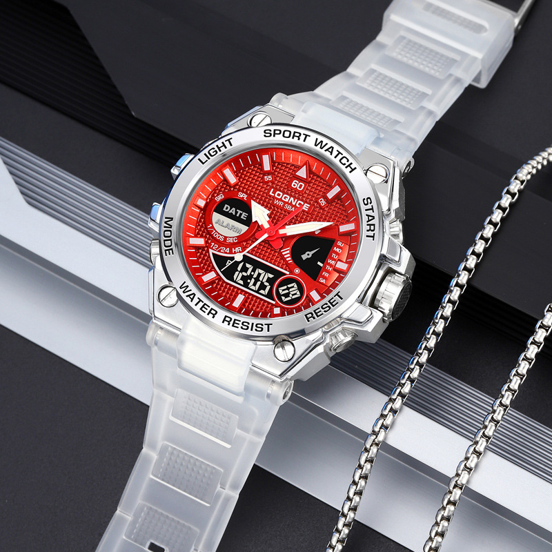 LOQNCE nuevo 98006 reloj de pulsera deportivo de moda nocturna multifuncional deportivo impermeable cronógrafo electrónico reloj de hombre