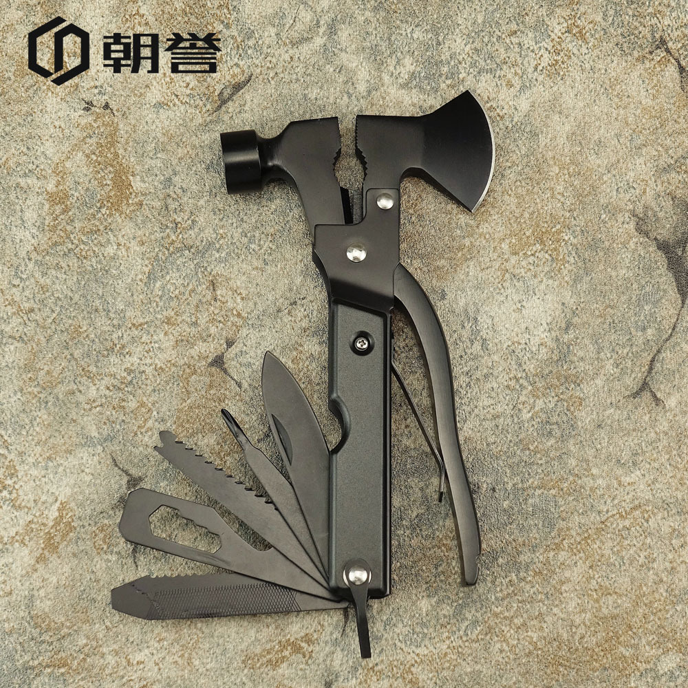 现货秒发多功能斧头锤子 不锈钢户外露营铝柄五金工具锤组合工具